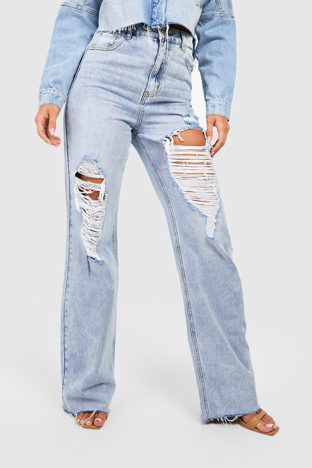 Extreme ripped 2024 jeans womens